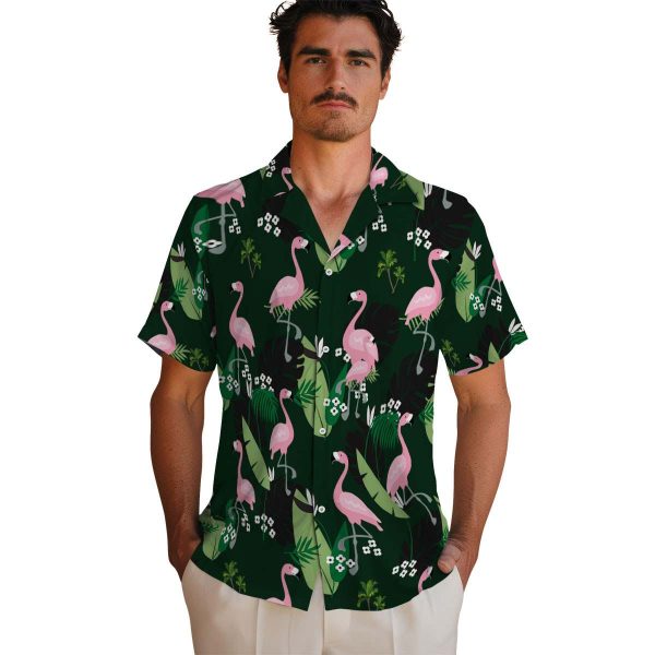 Palm Tree Flamingo Leaf Motif Hawaiian Shirt High quality