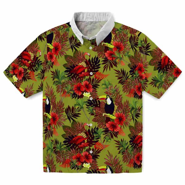 Palm Tree Floral Toucan Hawaiian Shirt Best selling