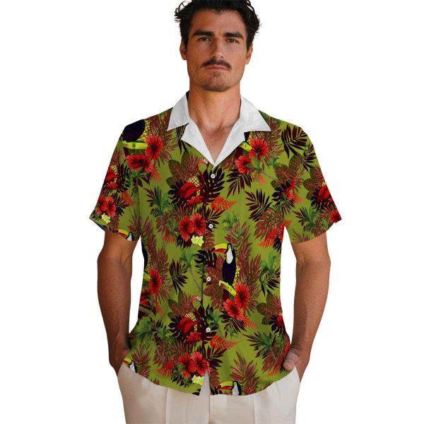 Palm Tree Floral Toucan Hawaiian Shirt High quality