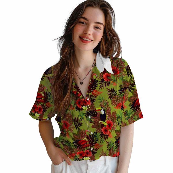 Palm Tree Floral Toucan Hawaiian Shirt Trendy