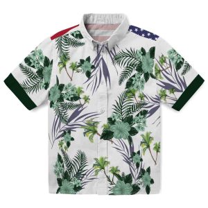 Palm Tree Patriotic Hibiscus Design Hawaiian Shirt Best selling