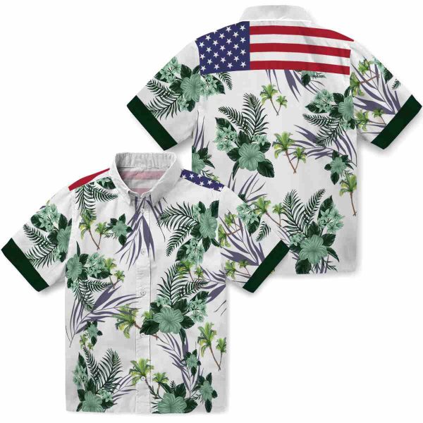 Palm Tree Patriotic Hibiscus Design Hawaiian Shirt Latest Model