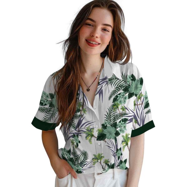 Palm Tree Patriotic Hibiscus Design Hawaiian Shirt Trendy