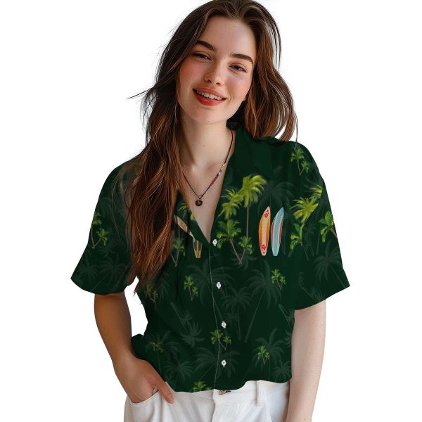 Palm Tree Surfboard Palm Hawaiian Shirt Trendy