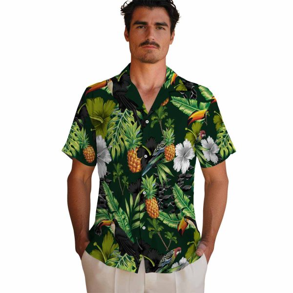 Palm Tree Toucan Hibiscus Pineapple Hawaiian Shirt High quality