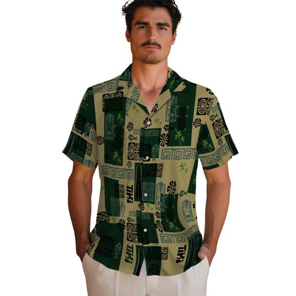 Palm Tree Tribal Symbols Hawaiian Shirt High quality