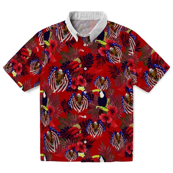 Patriotic Floral Toucan Hawaiian Shirt Best selling