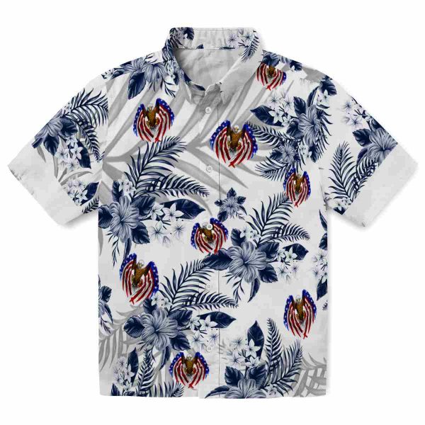 Patriotic Hibiscus Palm Leaves Hawaiian Shirt Best selling