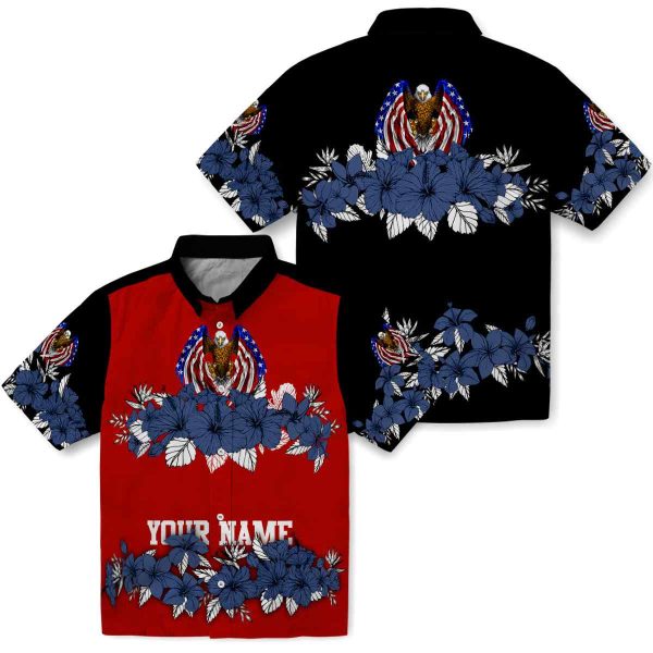 Patriotic Hibiscus Stripe Hawaiian Shirt Latest Model