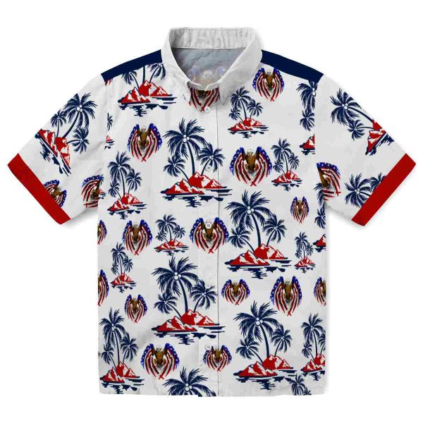 Patriotic Palm Island Print Hawaiian Shirt Best selling