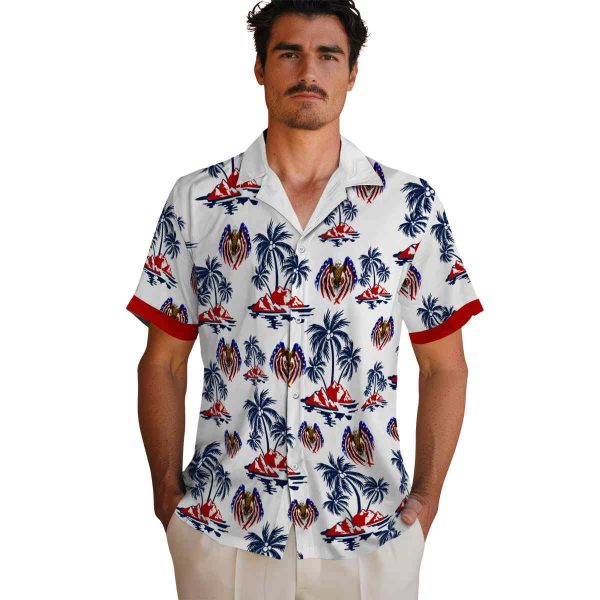 Patriotic Palm Island Print Hawaiian Shirt High quality