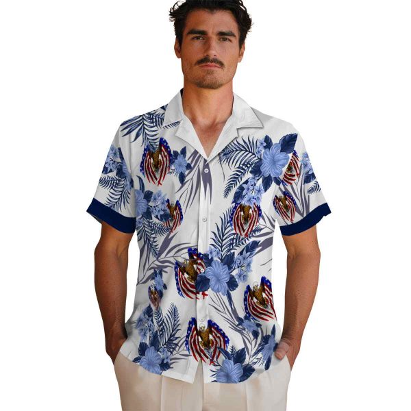 Patriotic Patriotic Hibiscus Design Hawaiian Shirt High quality