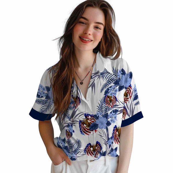 Patriotic Patriotic Hibiscus Design Hawaiian Shirt Trendy