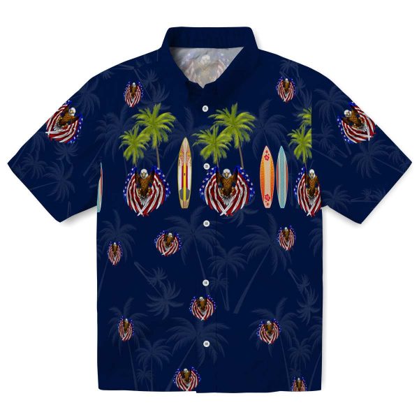 Patriotic Surfboard Palm Hawaiian Shirt Best selling