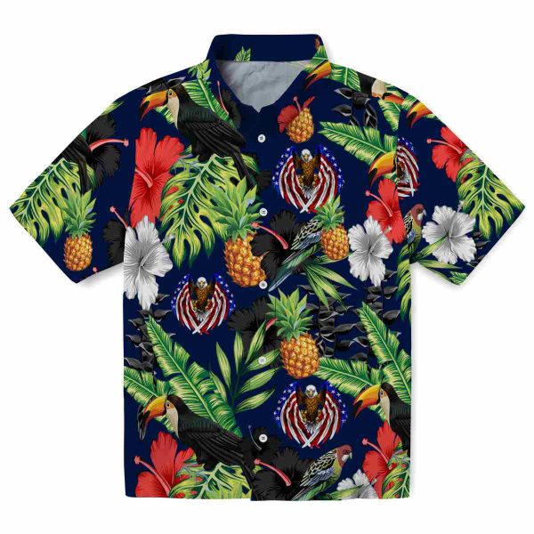 Patriotic Toucan Hibiscus Pineapple Hawaiian Shirt Best selling