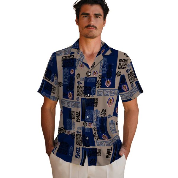 Patriotic Tribal Symbols Hawaiian Shirt High quality