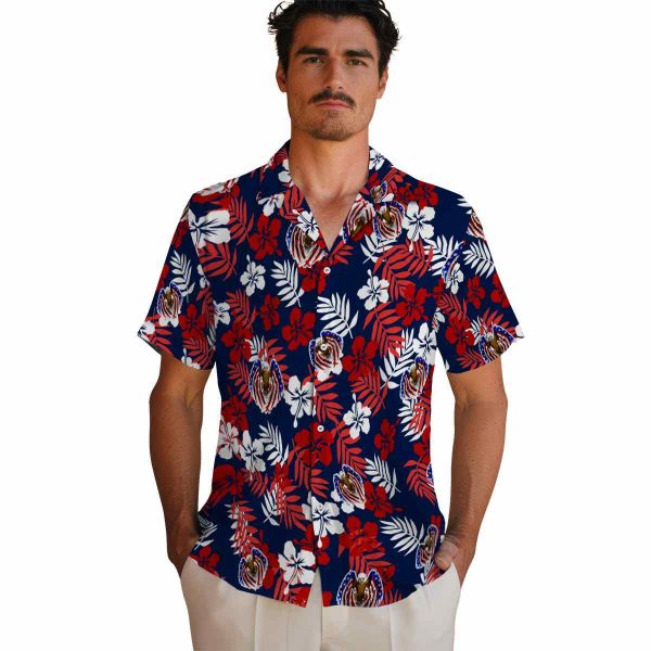 Patriotic Tropical Floral Hawaiian Shirt High quality