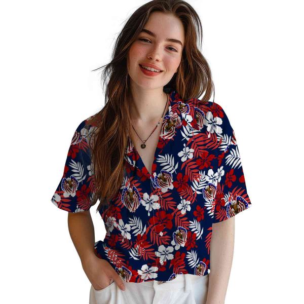 Patriotic Tropical Floral Hawaiian Shirt Trendy