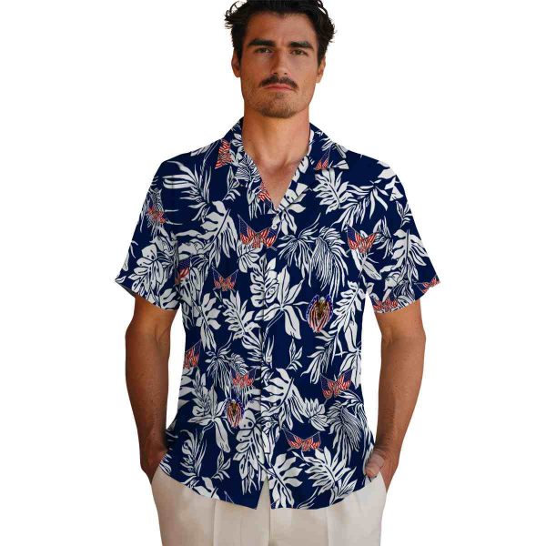 Patriotic Tropical Leaf Hawaiian Shirt High quality