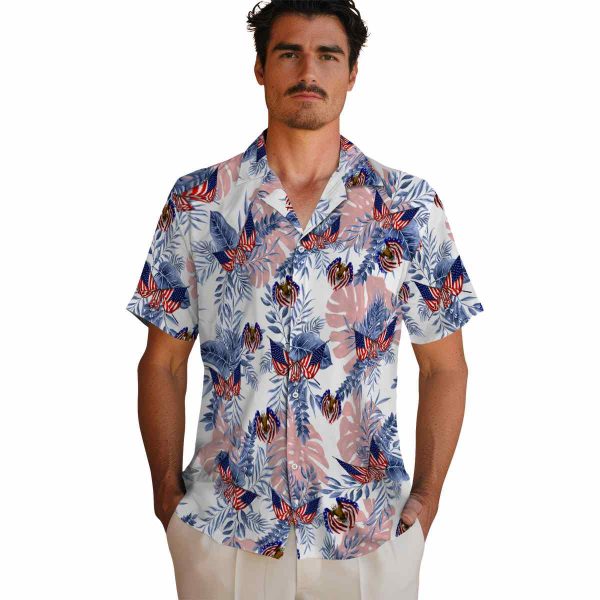 Patriotic Tropical Leaves Hawaiian Shirt High quality