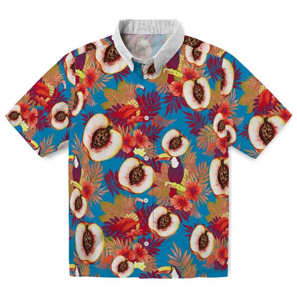 Peach Floral Toucan Hawaiian Shirt Best selling