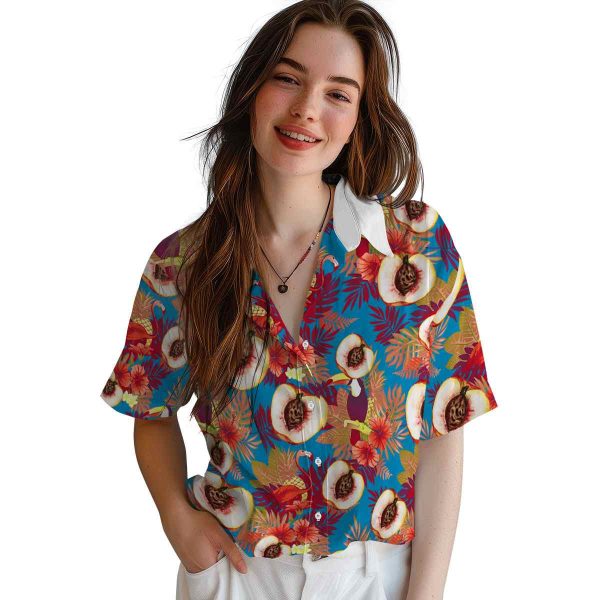 Peach Floral Toucan Hawaiian Shirt Trendy