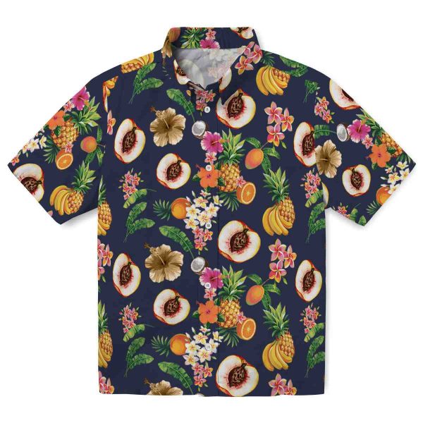 Peach Hibiscus And Fruit Hawaiian Shirt Best selling