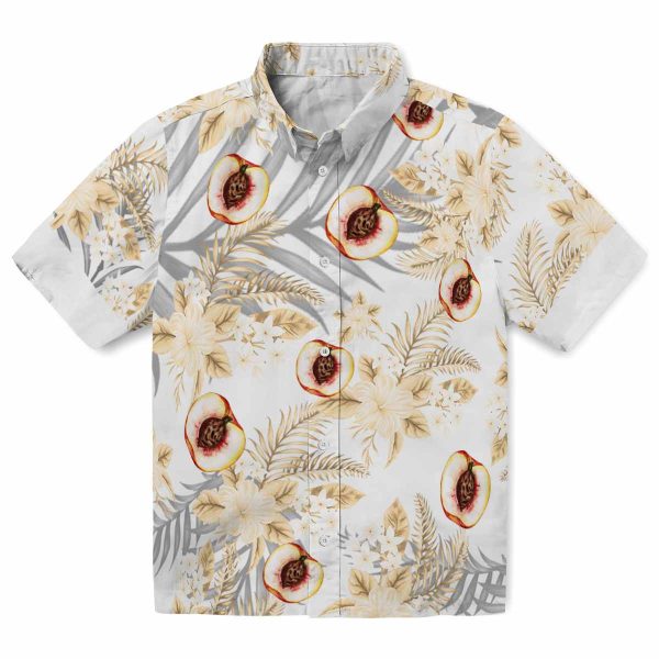 Peach Hibiscus Palm Leaves Hawaiian Shirt Best selling