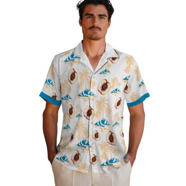 Peach Palm Island Print Hawaiian Shirt High quality