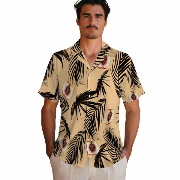 Peach Palm Leaf Hawaiian Shirt High quality