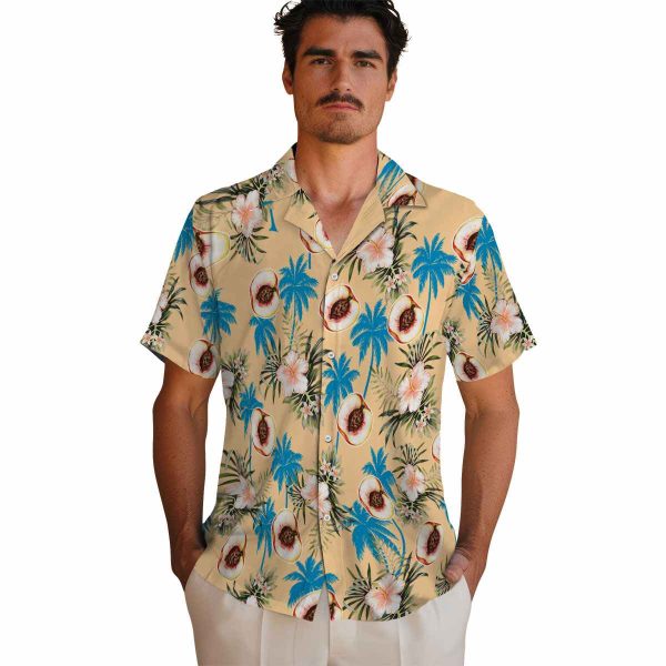 Peach Palm Tree Flower Hawaiian Shirt High quality