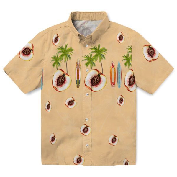 Peach Surfboard Palm Hawaiian Shirt Best selling