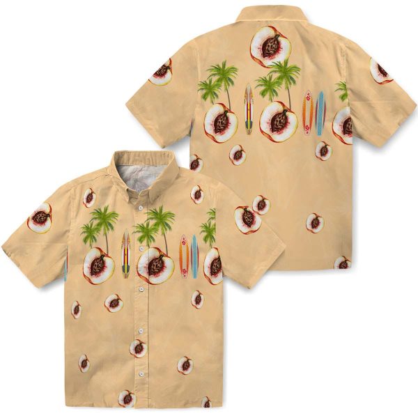 Peach Surfboard Palm Hawaiian Shirt Latest Model