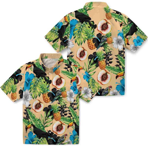 Peach Toucan Hibiscus Pineapple Hawaiian Shirt Latest Model