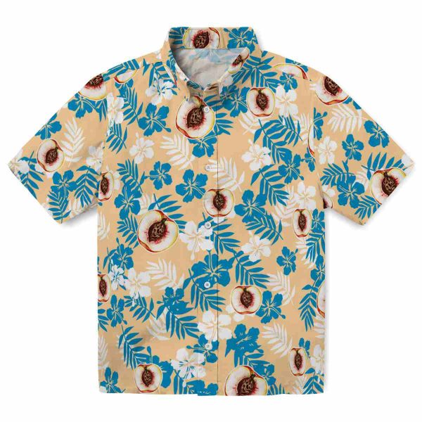 Peach Tropical Floral Hawaiian Shirt Best selling