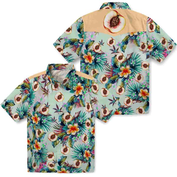 Peach Tropical Foliage Hawaiian Shirt Latest Model