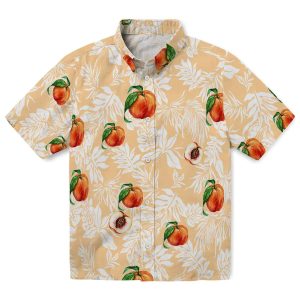 Peach Tropical Leaf Hawaiian Shirt Best selling