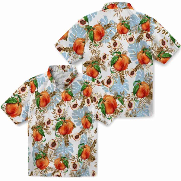 Peach Tropical Leaves Hawaiian Shirt Latest Model