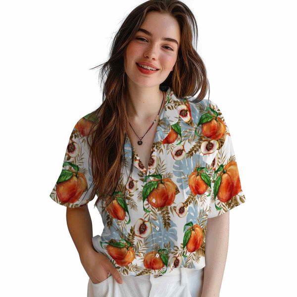 Peach Tropical Leaves Hawaiian Shirt Trendy