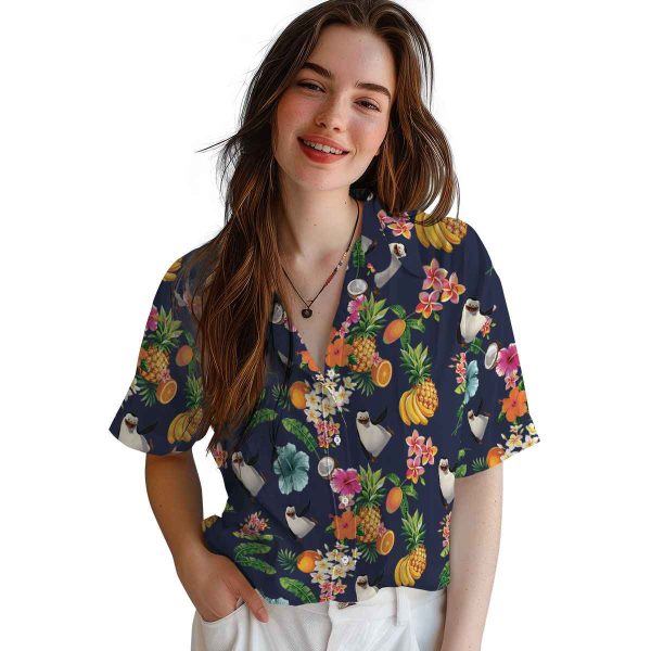 Penguin Hibiscus And Fruit Hawaiian Shirt Trendy