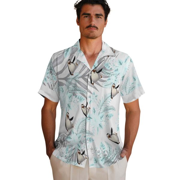 Penguin Hibiscus Palm Leaves Hawaiian Shirt High quality