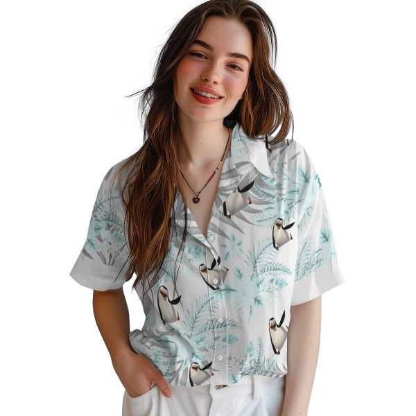 Penguin Hibiscus Palm Leaves Hawaiian Shirt Trendy