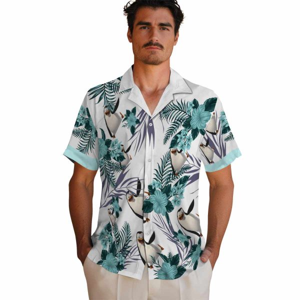 Penguin Patriotic Hibiscus Design Hawaiian Shirt High quality