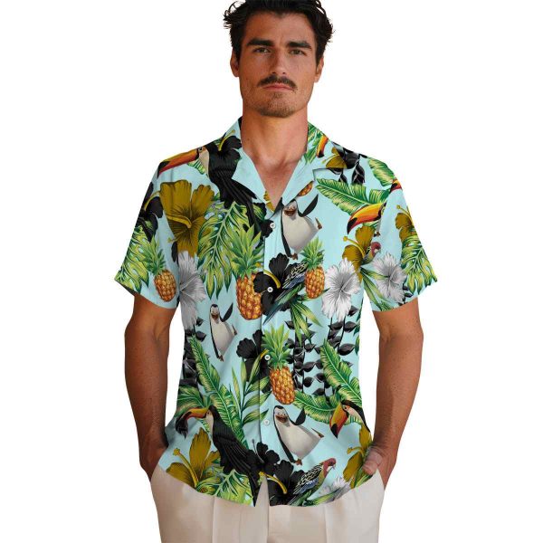 Penguin Toucan Hibiscus Pineapple Hawaiian Shirt High quality