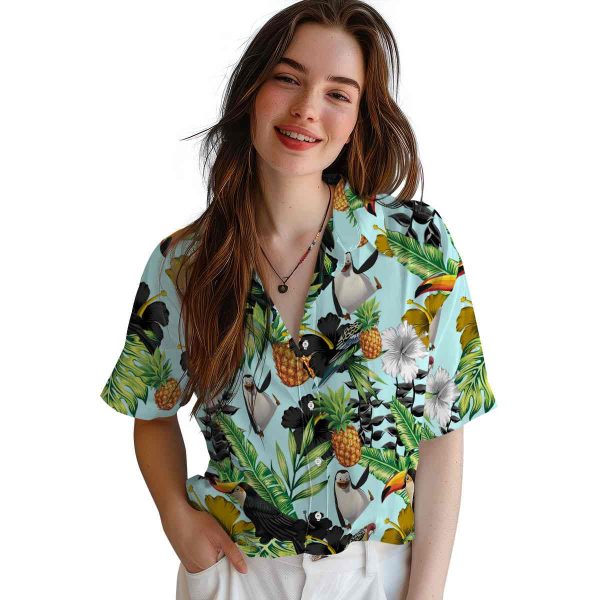 Penguin Toucan Hibiscus Pineapple Hawaiian Shirt Trendy