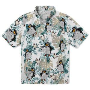 Penguin Tropical Leaves Hawaiian Shirt Best selling