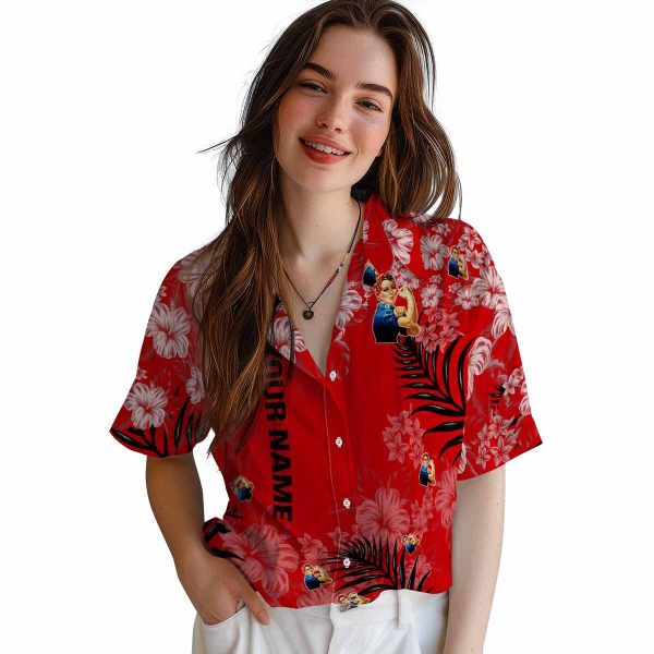 Personalized 40s Hibiscus Print Hawaiian Shirt Trendy