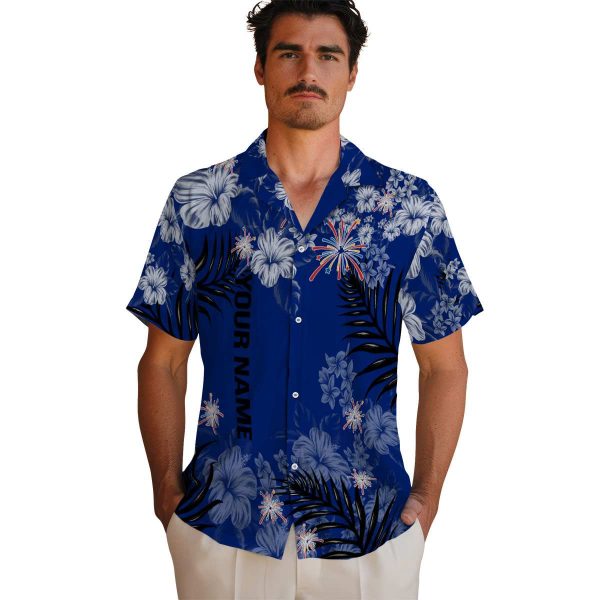 Personalized 4th Of July Hibiscus Print Hawaiian Shirt High quality