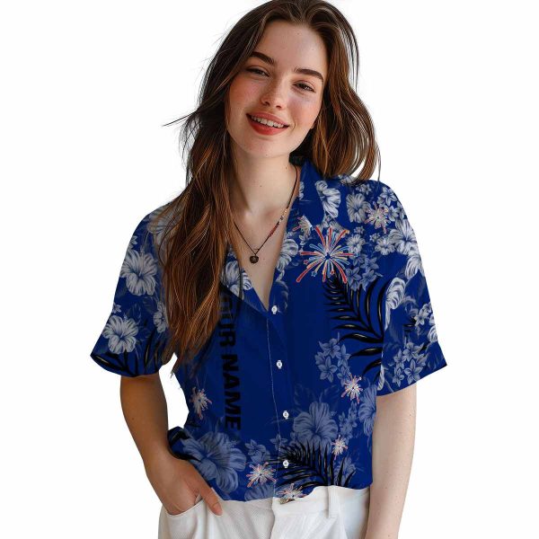 Personalized 4th Of July Hibiscus Print Hawaiian Shirt Trendy