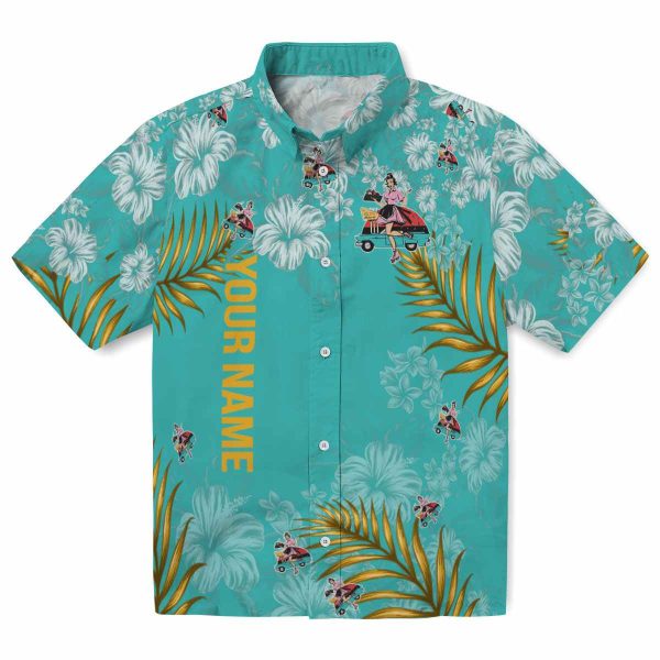 Personalized 50s Hibiscus Print Hawaiian Shirt Best selling